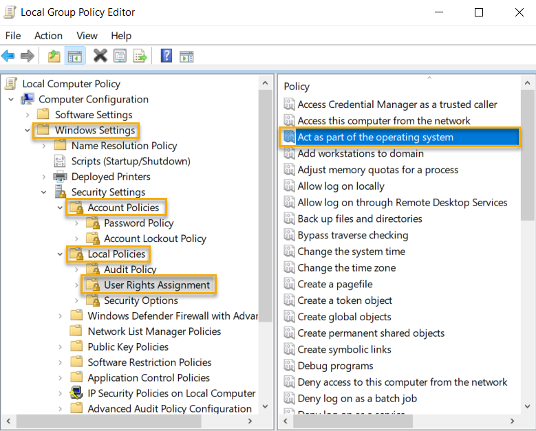 Ensure 'Act as part of the operating system' is set to 'No One' (CIS ...