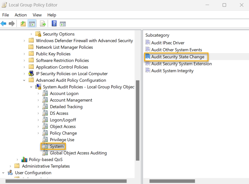 Audit Security State Change Not Configured (CIS LEVEL 1)