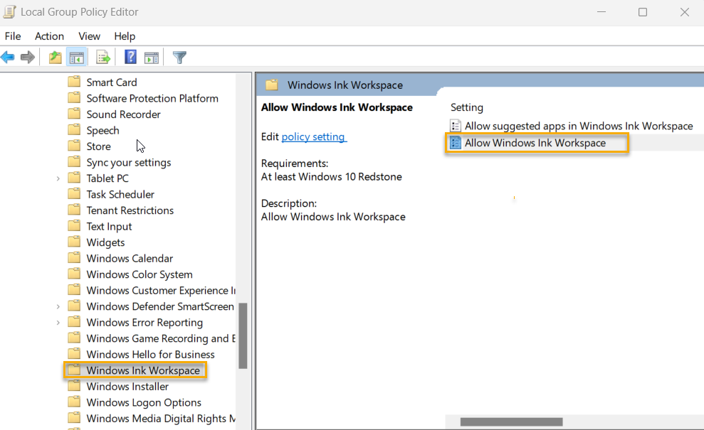 Windows Ink Workspace Allowed Above Lock Screen (CIS LEVEL 1)