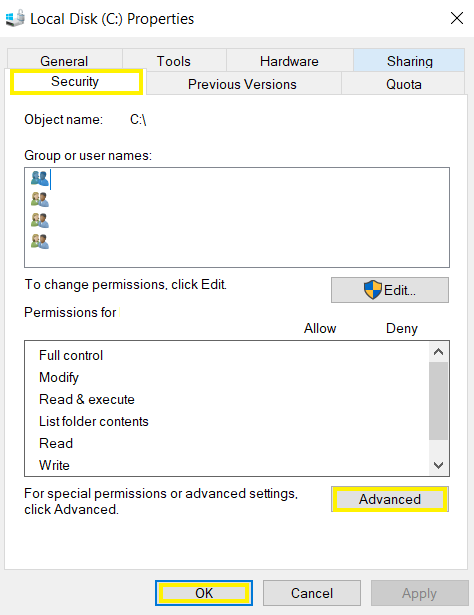 How to change permissions in Windows 10