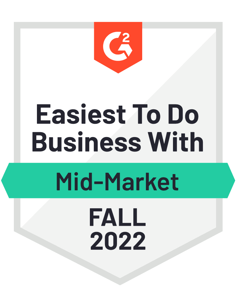 G2 easiest to do business mid-market fall 2022