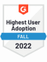 G2 highest user adoption fall 2022