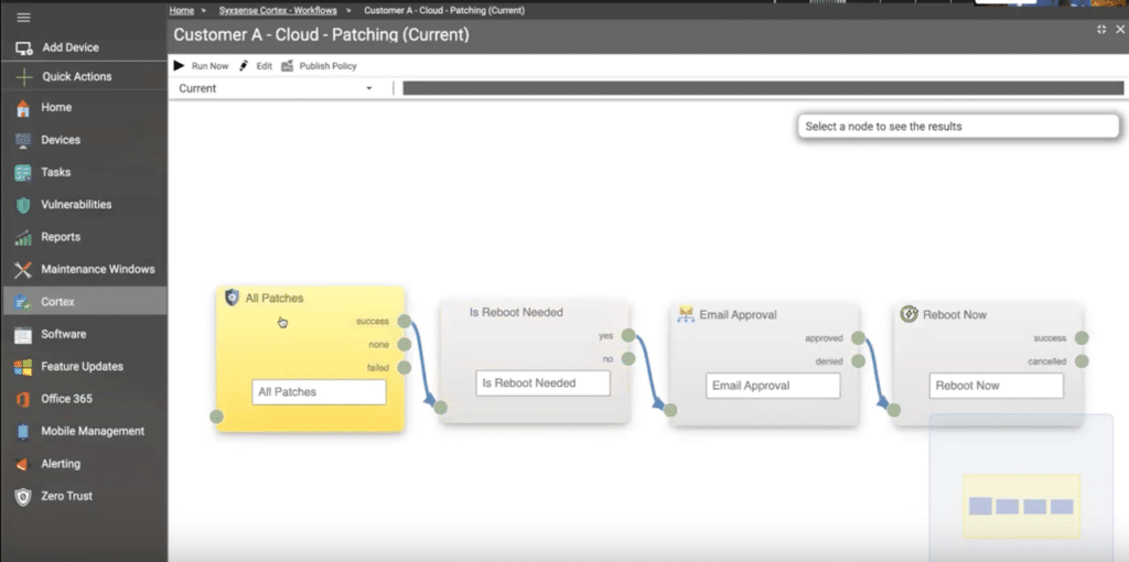 Syxsense Cortex workflow to patch from the cloud.