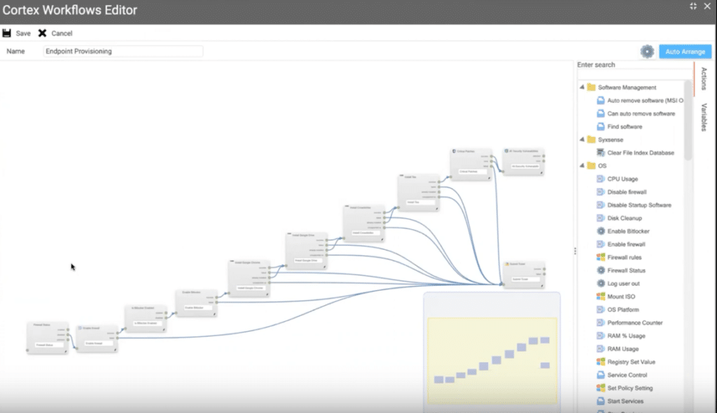 Syxsense Cortex complex workflow - endpoint provisioning